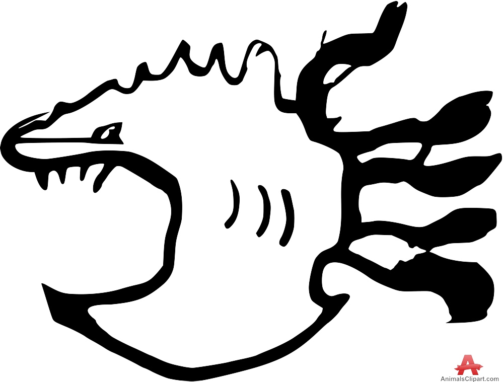 999x759 Scary Fish Outline Clipart Free Design Download