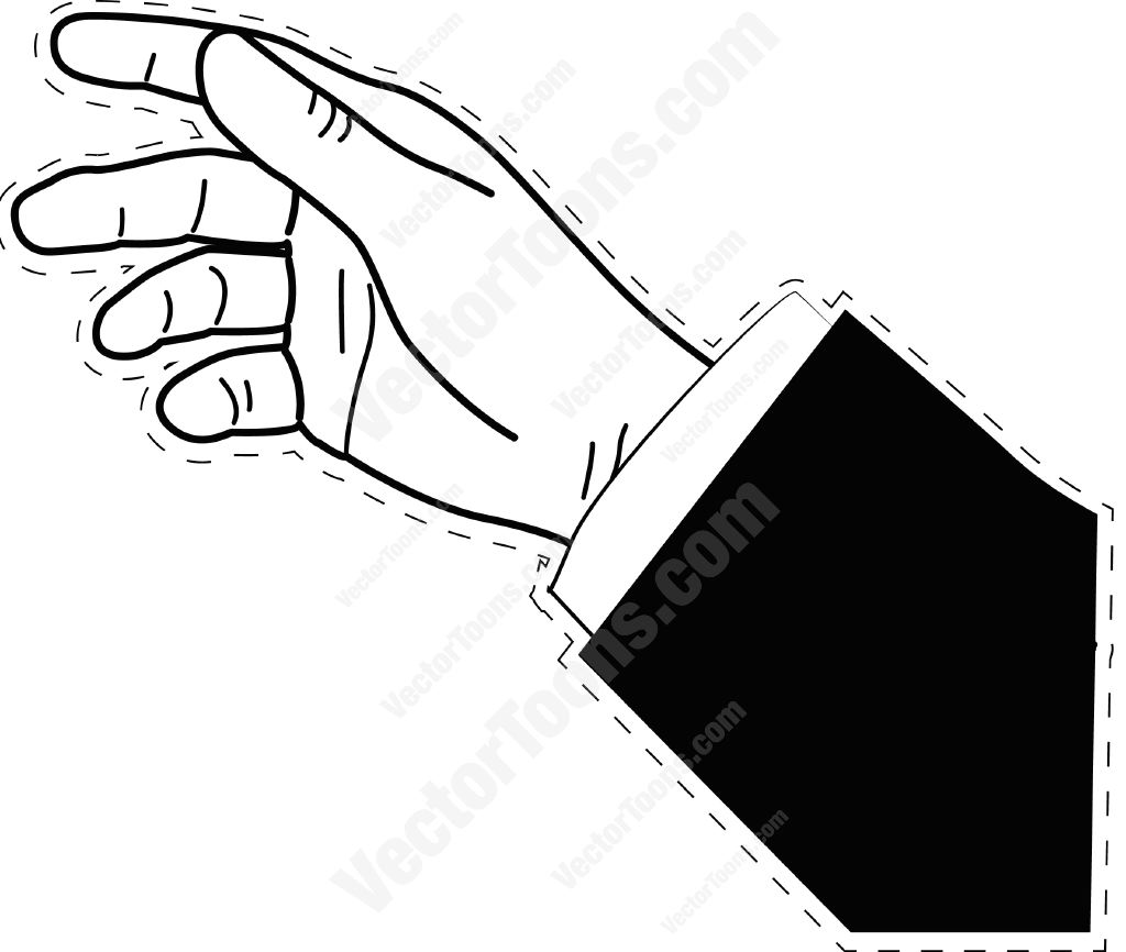 1024x866 Hand On An Angle With Dotted Outline Cartoon Clipart