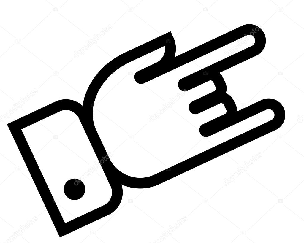 1024x819 Hand Showing Rock Outline Icon Stock Vector Furtaev