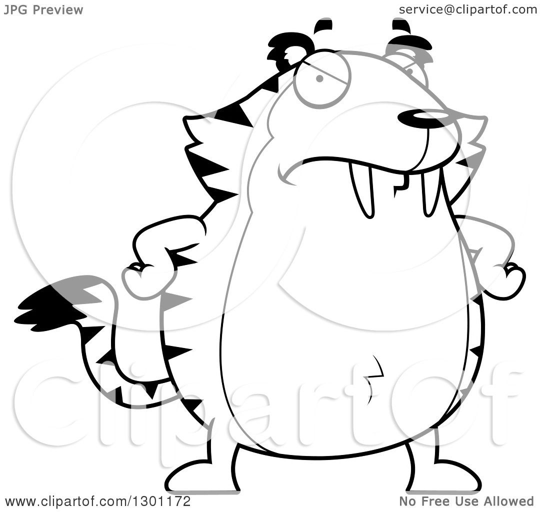 1080x1024 Outline Clipart Of A Black And White Cartoon Angry Mad Chubby