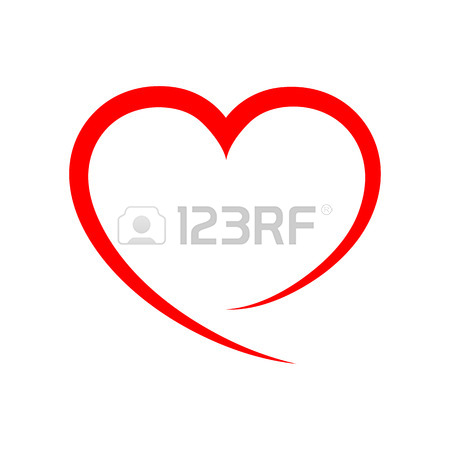 450x450 Abstract Heart Shape Outline. Vector Illustration. Red Heart