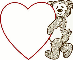 300x246 Valentine Clipart Picture Of A Bear Holding A Heart Outline