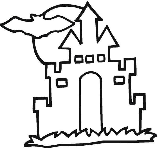 660x617 Haunted House Coloring Pages