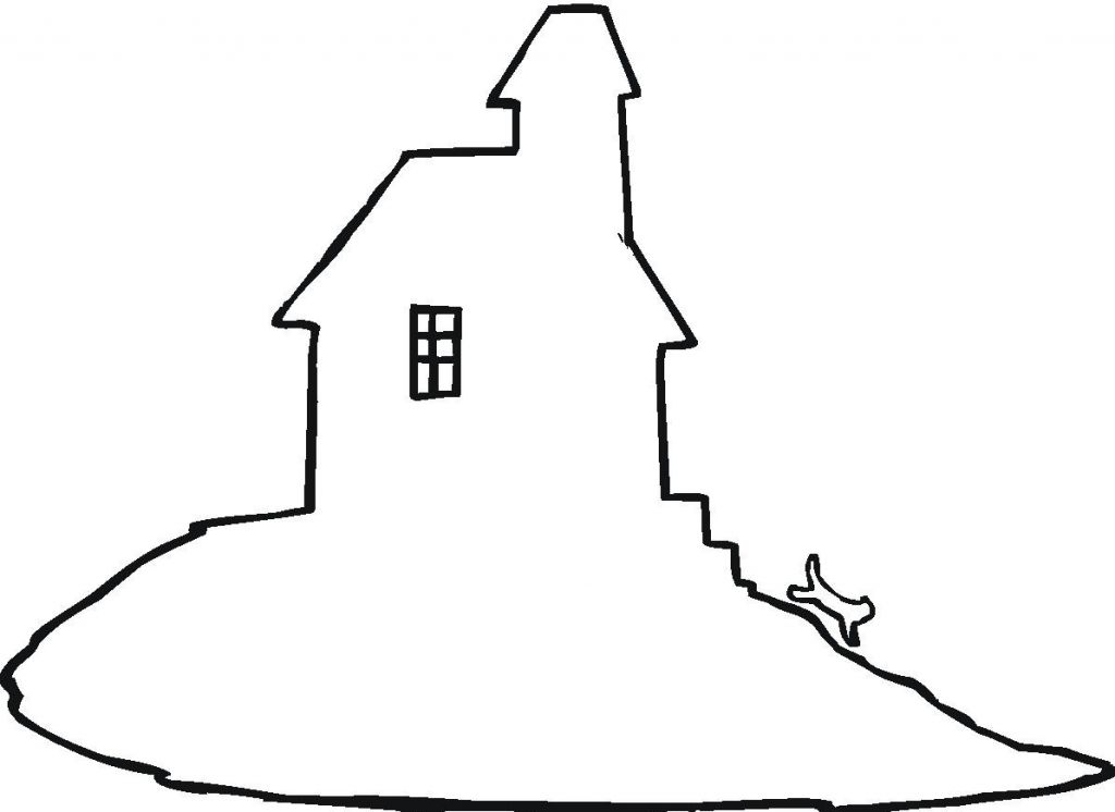 1024x746 Haunted House Outline Clip Art