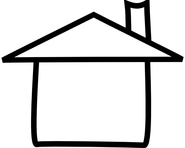 600x480 House Outline Clipart Black And White Free 2