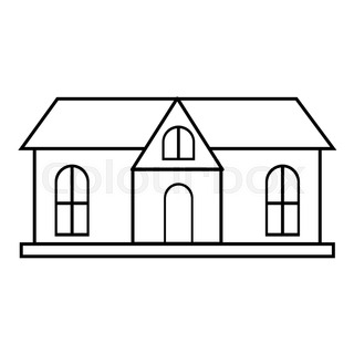 320x320 House With Garage Icon. Outline Illustration Of House Vector Icon