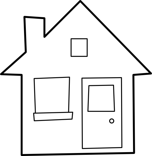 512x525 Clipart Of A House Black And White
