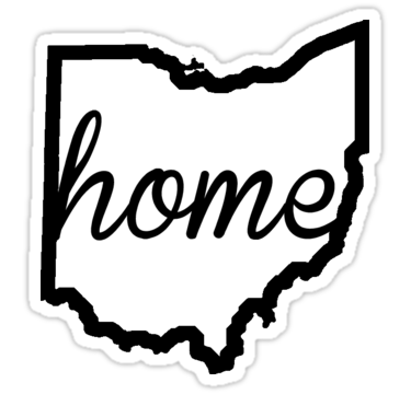 375x360 Ohio Outline Home Stickers By Ohioinspired Redbubble