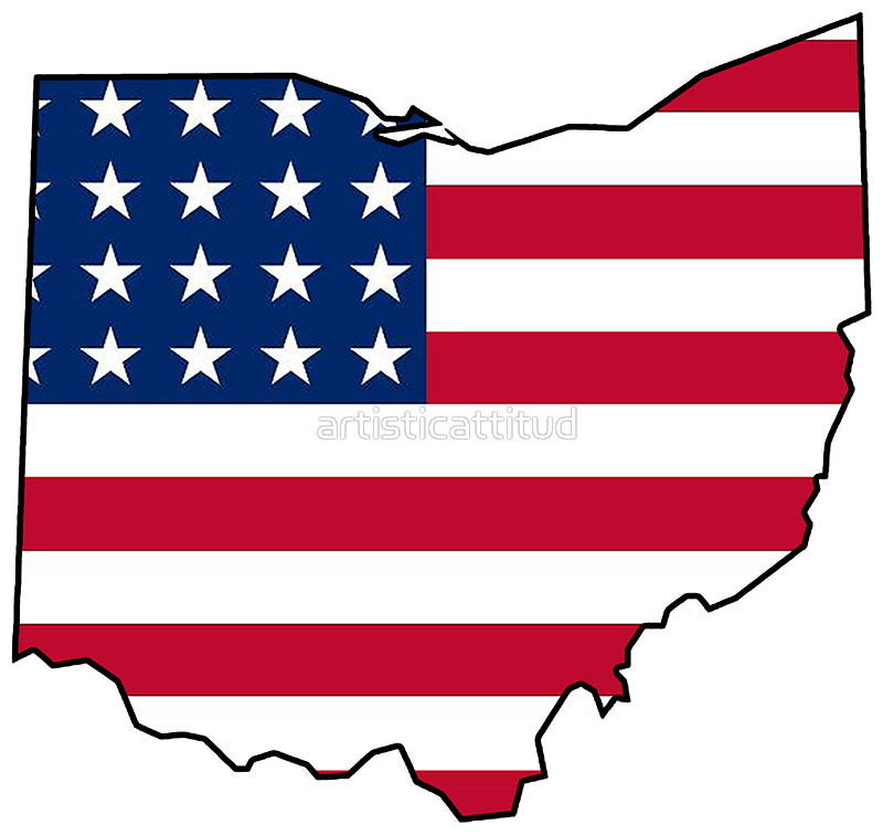 800x756 American Flag Ohio Outline Stickers By Artisticattitud Redbubble