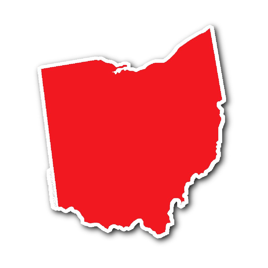 1024x1024 Ohio State Shape Sticker Outline Red Outlines And Products