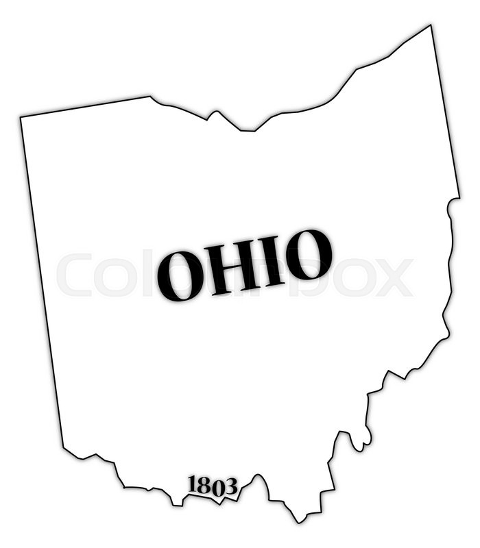 700x800n Ohio State Outline With The Date Of Statehood Isolated On