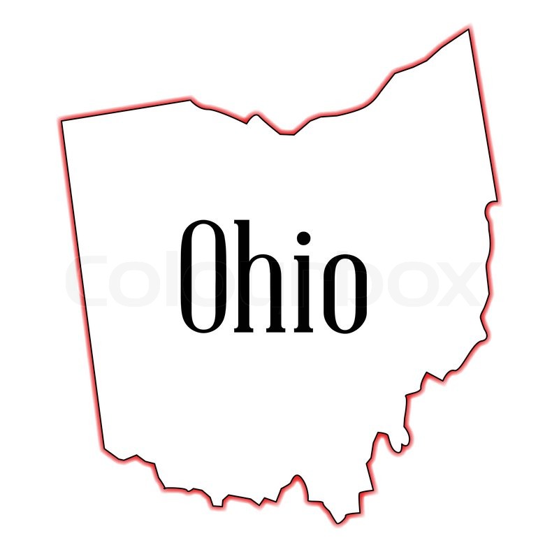 800x800 Outline Map Of The State Of Ohio Stock Vector Colourbox