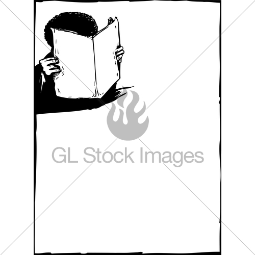 500x500 Outline Of Person Reading Newspaper Gl Stock Images