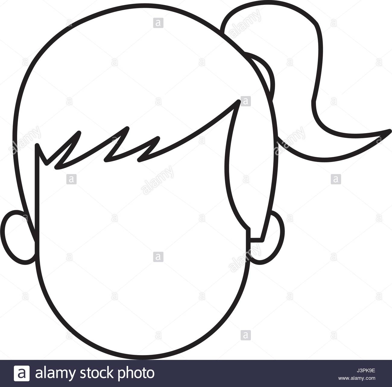 1300x1285 Outline Head Girl Character Person Stock Vector Art Amp Illustration