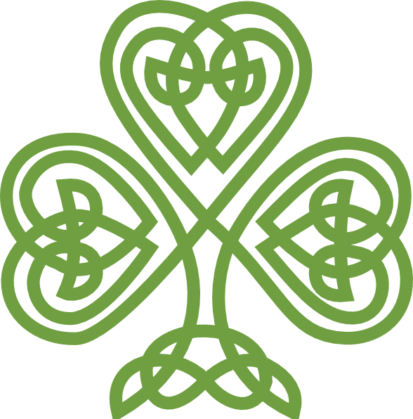 588x596 Outline Celtic Shamrock Clipart