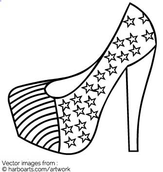 335x355 Download Block Heels Outline American Flag