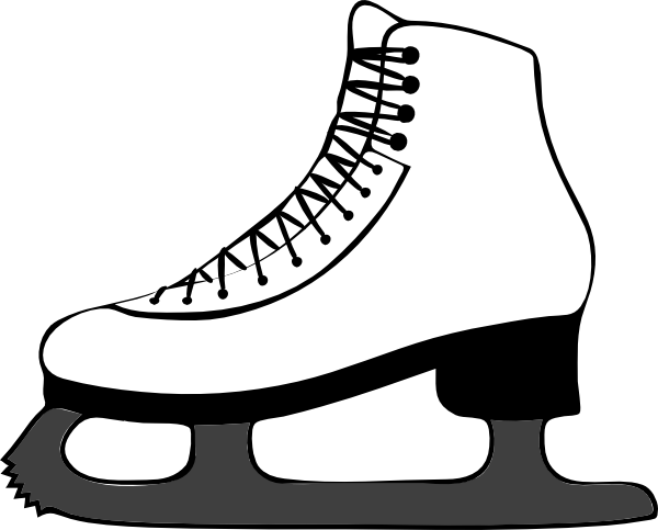 600x483 Black And White Shoe Skating Clipart