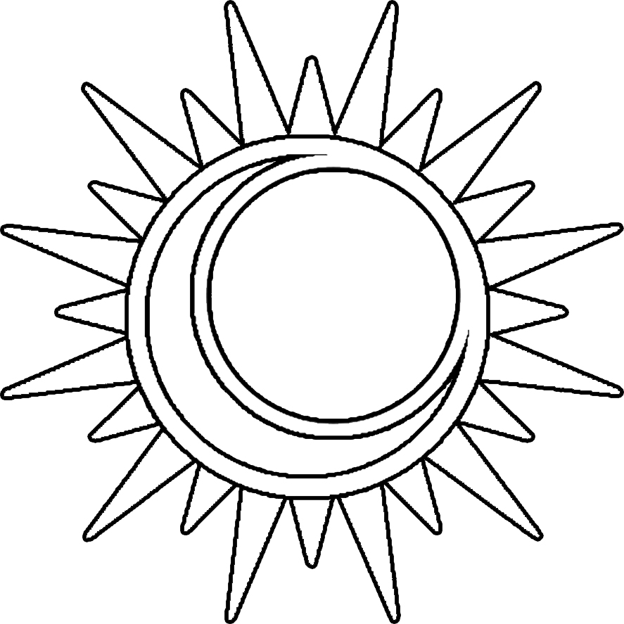 887x887 Sun Outline For Kids