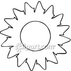 300x300 Black And White Sun Outline Royalty Free Clipart Picture