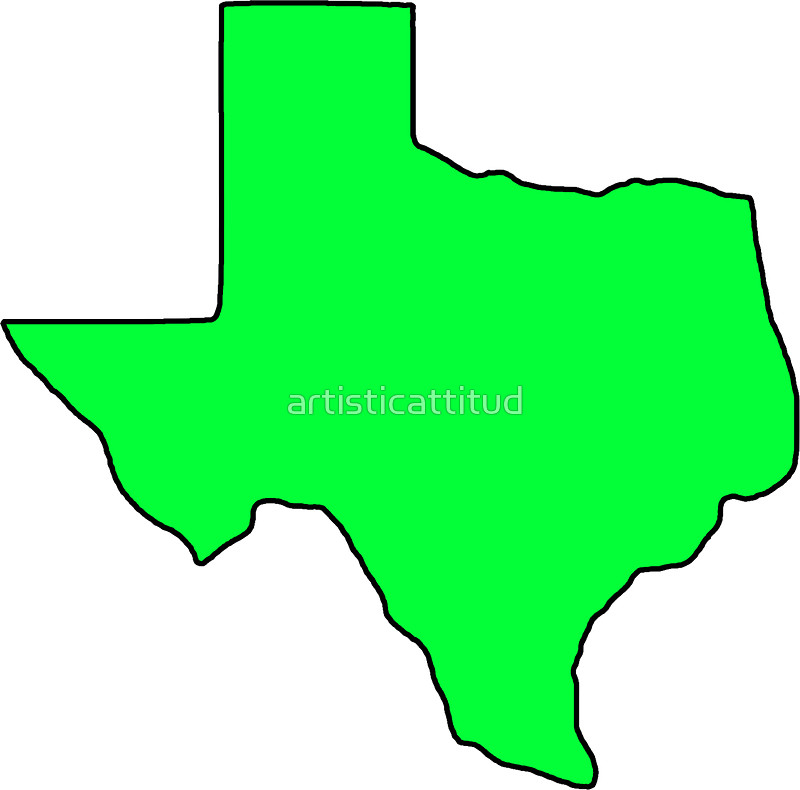 800x790 Texas Neon Green Shape Outline Stickers By Artisticattitud