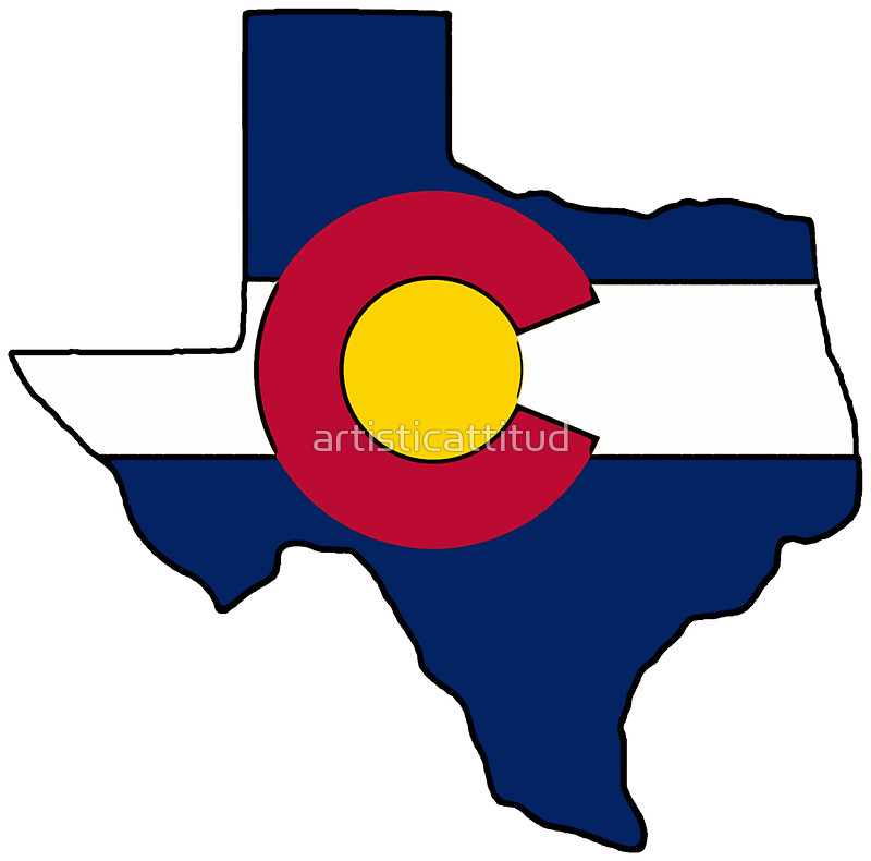 800x790 Texas Outline Colorado Flag Stickers By Artisticattitud Redbubble