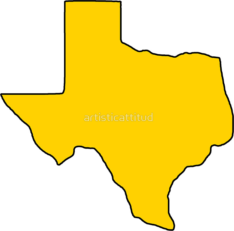 800x790 Texas Yellow Outline Shape Stickers By Artisticattitud Redbubble