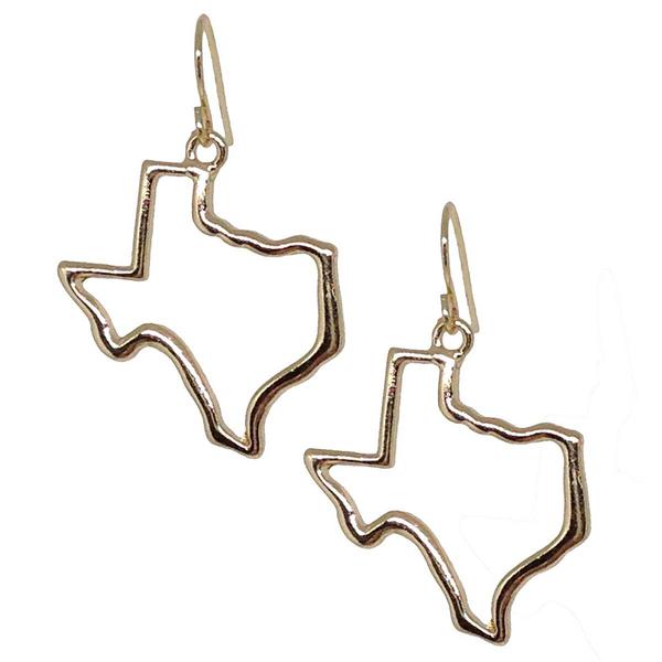 600x600 Texas Open Frame Gold Tone Dangle Earrings Tastefully Texas