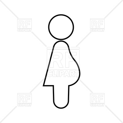 400x400 Pregnant Woman Outline Royalty Free Vector Clip Art Image