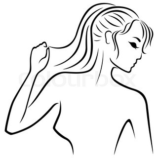 320x320 Sketch Outline Of Woman Head, Hand Drawing Vector Illustration