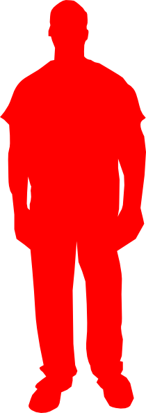 210x592 Red Person Outline Clip Art