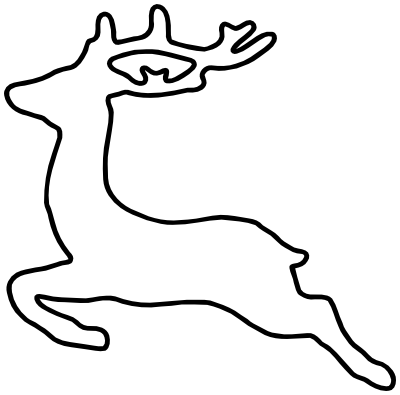 400x395 Jumping Deer Outline
