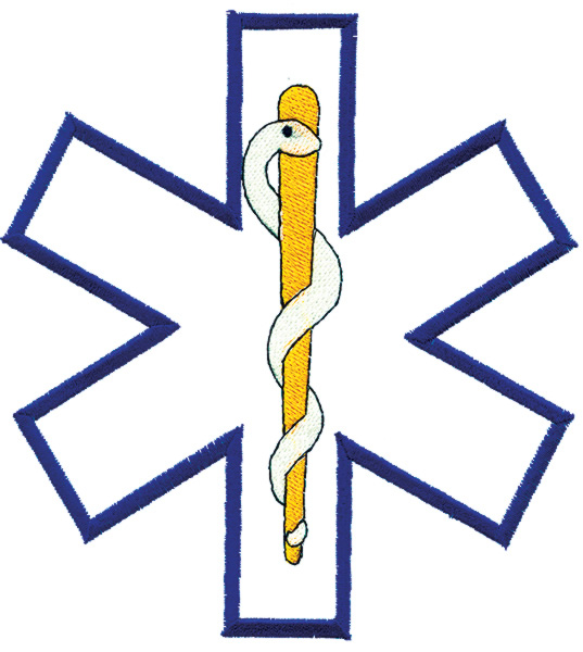 537x600 Star Of Life Outline Embroidery Designs, Machine Embroidery