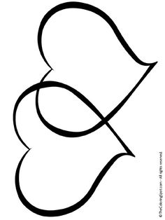 236x314 Double Heart Pattern. Use The Printable Outline For Crafts