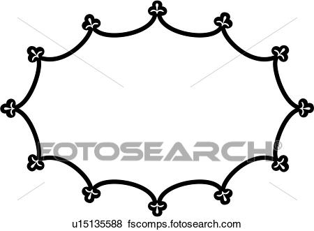 450x331 Clip Art Of , Blank, Border, Fancy, Frame, Oval, Sign, U15135588