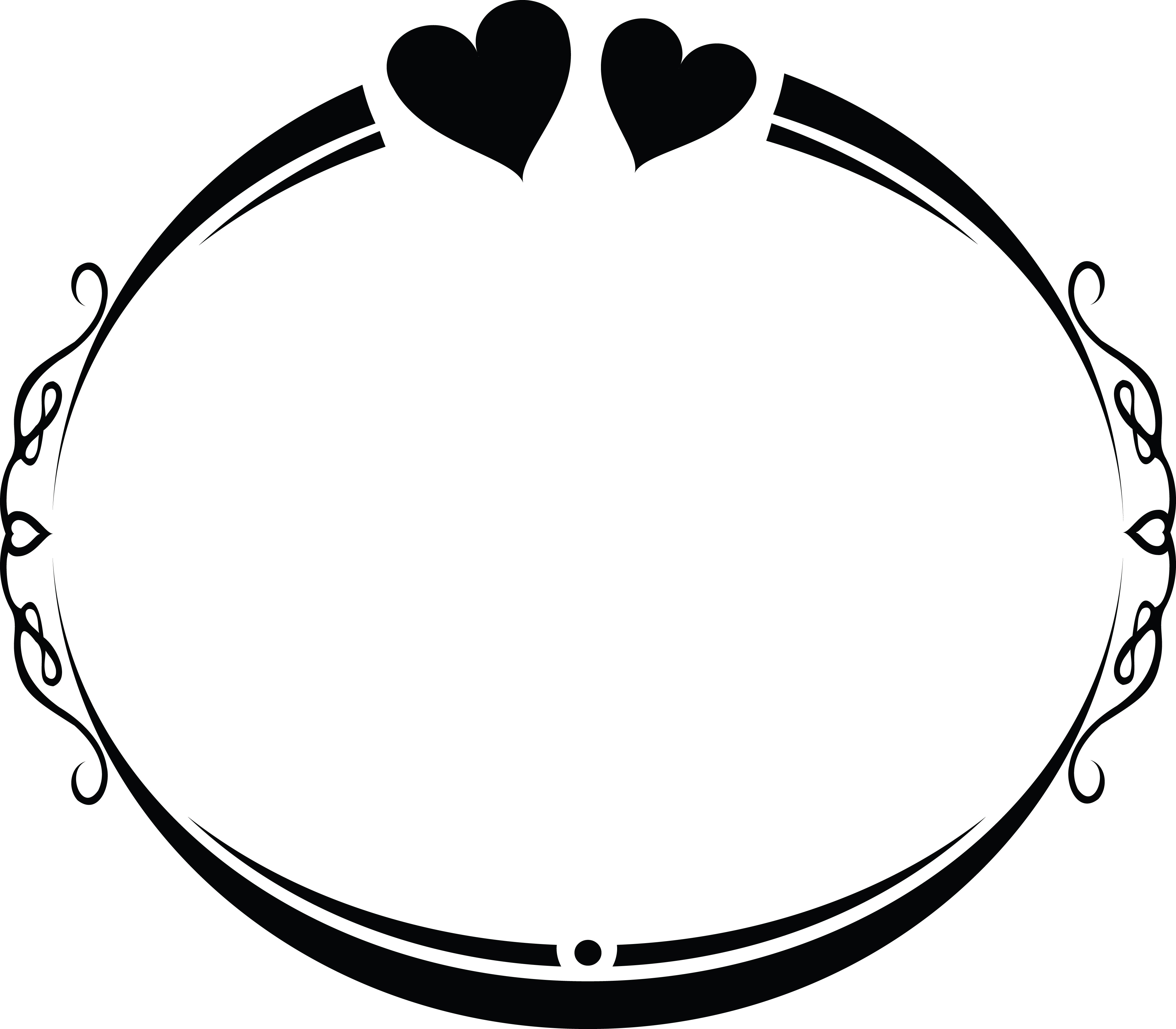 4000x3500 Clipart Of An Oval Wedding Frame Design With Love Hearts