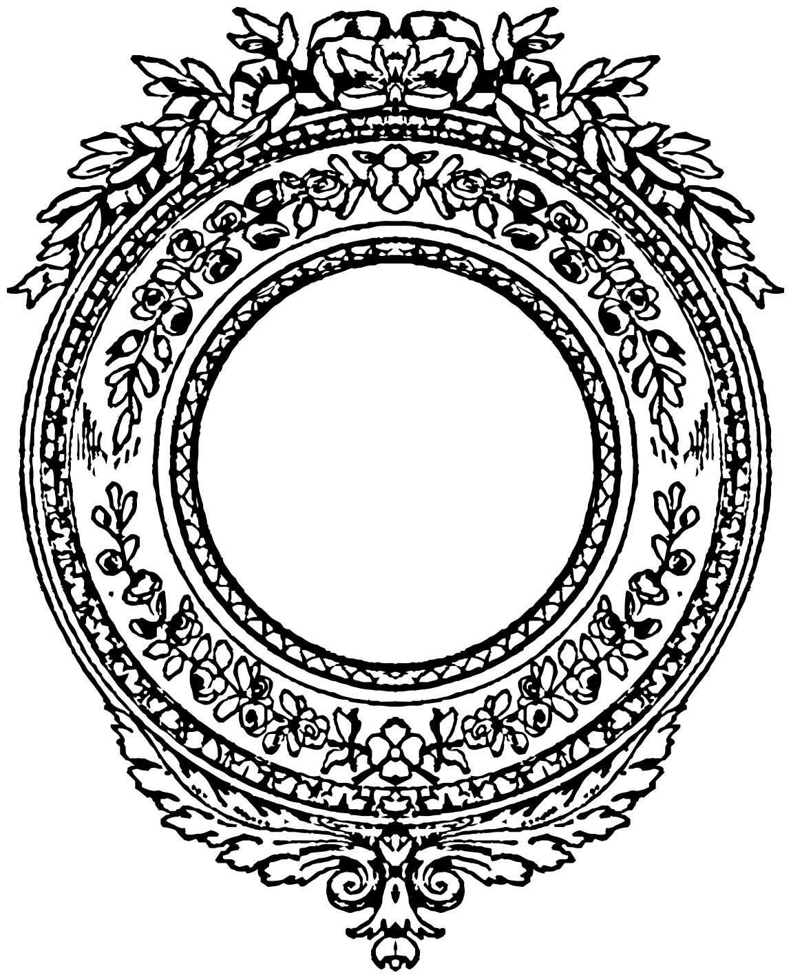 1149x1423 Vintage Round Frames Laurel Wreath Clipart Oh So Nifty Vintage