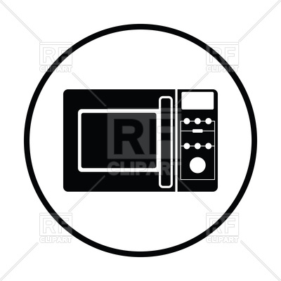400x400 Thin Circle Design Of Microwave Oven Icon Royalty Free Vector Clip