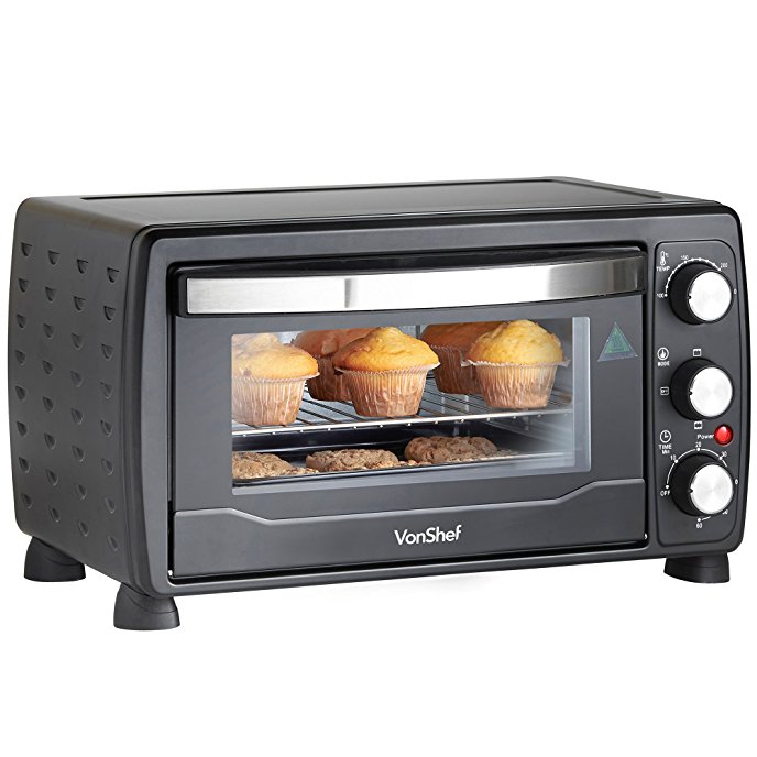 688x688 Vonshef 19l Black Mini Oven Amp Grill 1400w With Baking Tray Amp Wire