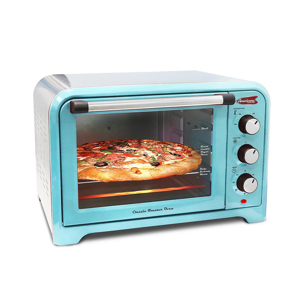 1000x1000 Americana 6 Slice Of Bread Or 12 In. Pizza Retro Toaster Oven Blue