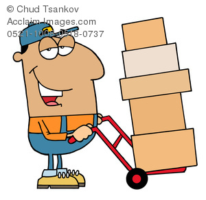 300x292 Clipart Image A Hispanic Man In Overalls Moving A Stack