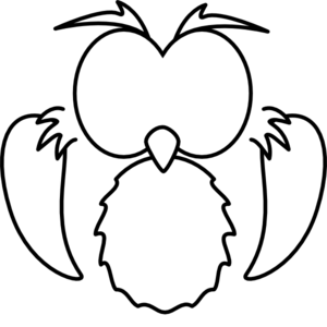 300x300 Black White Owl Clip Art