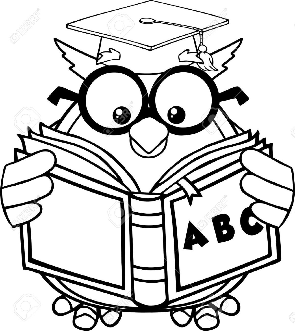 1157x1300 Owl Reading Clipart Black And White Letters Example