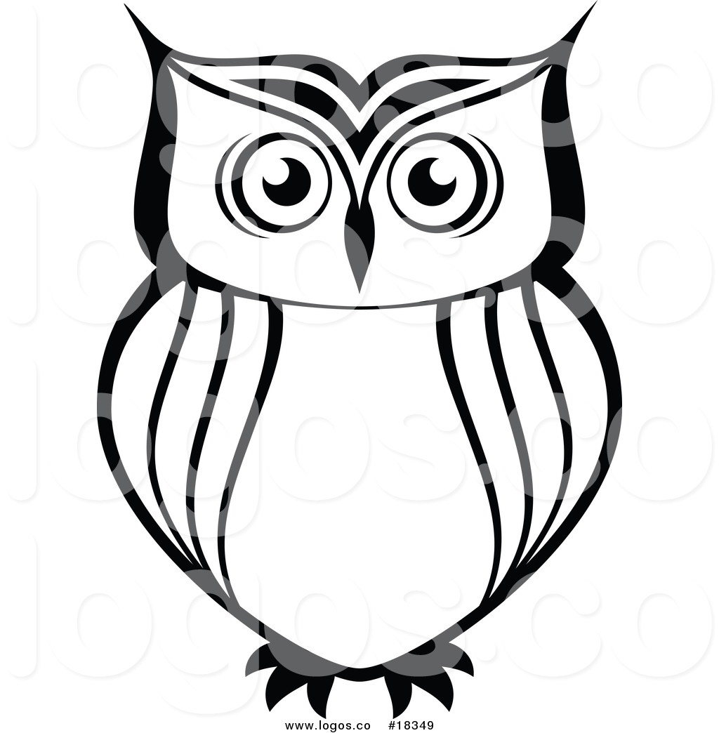 1024x1044 Royalty Free Vector Logo Of A Simple Black And White Owl By Vector