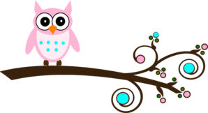 298x162 Pink And Aqua Owl On Branch Clip Art