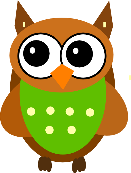 456x599 Green Owl Clip Art