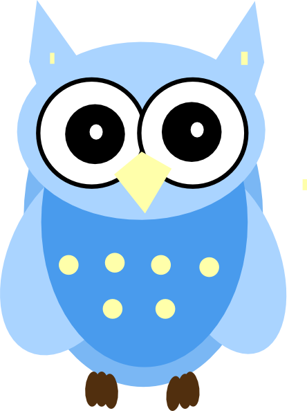 444x594 Blue Owl Clip Art
