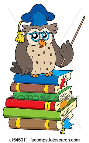 293x470 Clipart Of Owl Teacher And Books K1646011