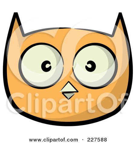 450x470 Royalty Free (Rf) Clipart Illustration Of An Orange Owl Face