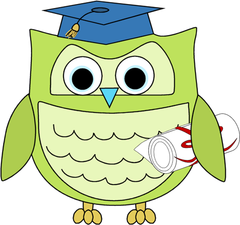 480x450 Graduation Owl With Diploma Clip Art