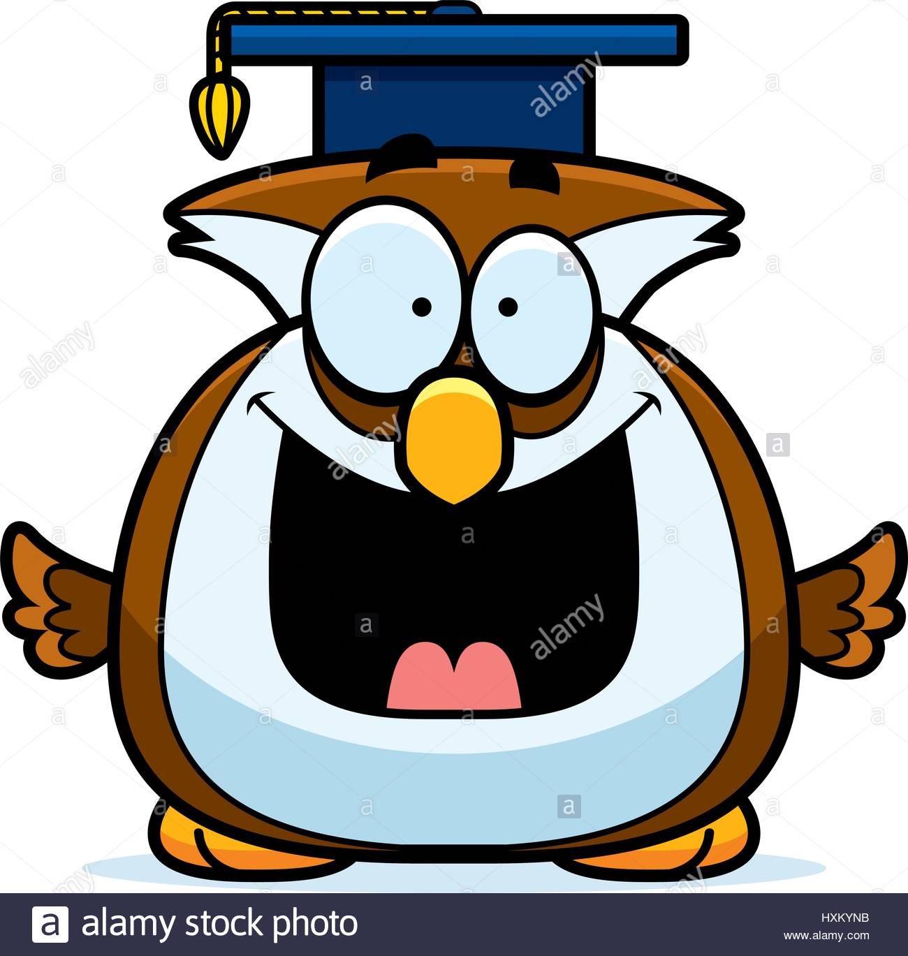 1300x1369 A Cartoon Illustration Of A Owl With A Graduation Cap Stock Vector
